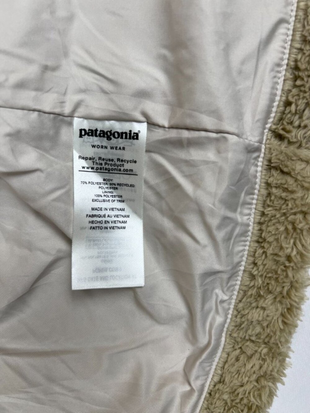 Patagonia Women S Los Gatos Fleece Vest Full Zip High Collar Khaki Beige Tan - Picture 6 of 10